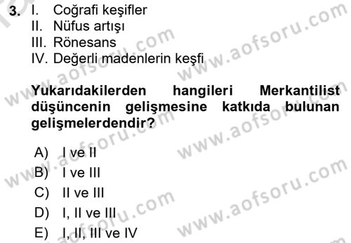 Uluslararası İktisat Dersi 2021 - 2022 Yılı (Vize) Ara Sınav Soruları 3. Soru