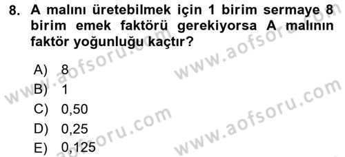 Uluslararası İktisat Dersi 2021 - 2022 Yılı (Vize) Ara Sınav Soruları 8. Soru