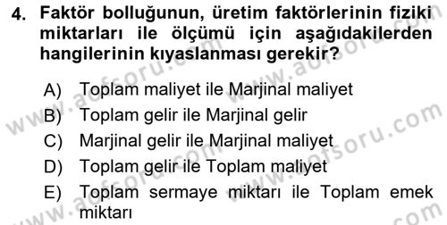 Uluslararası İktisat Dersi 2021 - 2022 Yılı Yaz Okulu Sınav Soruları 4. Soru