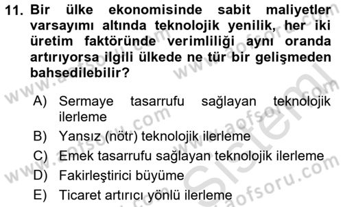 Uluslararası İktisat Dersi 2022 - 2023 Yılı (Vize) Ara Sınav Soruları 11. Soru