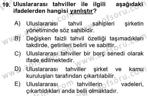 Uluslararası İktisat Dersi 2022 - 2023 Yılı (Vize) Ara Sınav Soruları 19. Soru