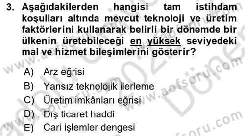 Uluslararası İktisat Dersi 2022 - 2023 Yılı (Final) Dönem Sonu Sınav Soruları 3. Soru