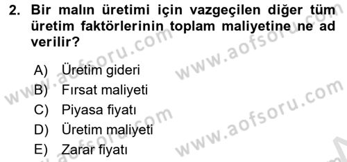 Uluslararası İktisat Dersi 2022 - 2023 Yılı Yaz Okulu Sınav Soruları 2. Soru