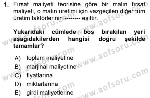 Uluslararası İktisat Dersi 2023 - 2024 Yılı (Vize) Ara Sınav Soruları 1. Soru