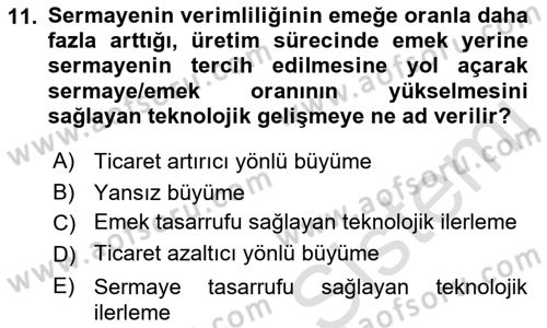 Uluslararası İktisat Dersi 2023 - 2024 Yılı (Vize) Ara Sınav Soruları 11. Soru