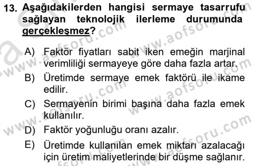 Uluslararası İktisat Dersi 2023 - 2024 Yılı (Vize) Ara Sınav Soruları 13. Soru
