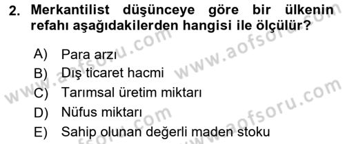Uluslararası İktisat Dersi 2024 - 2025 Yılı (Vize) Ara Sınav Soruları 2. Soru
