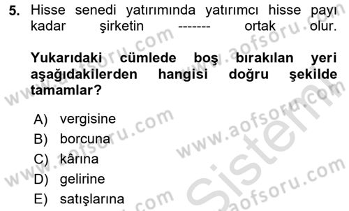 Uluslararası İktisat Dersi 2025 - 2026 Yılı (Vize) Ara Sınav Soruları 5. Soru