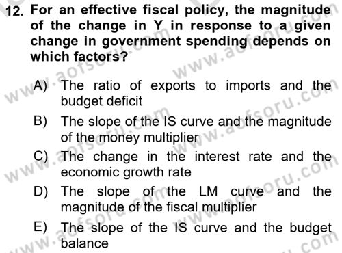 Macroeconomic Theory Dersi 2023 - 2024 Yılı (Vize) Ara Sınav Soruları 12. Soru