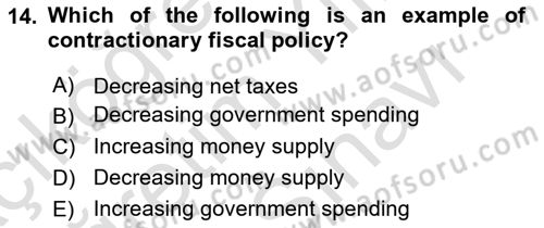 Macroeconomic Theory Dersi 2023 - 2024 Yılı (Vize) Ara Sınav Soruları 14. Soru