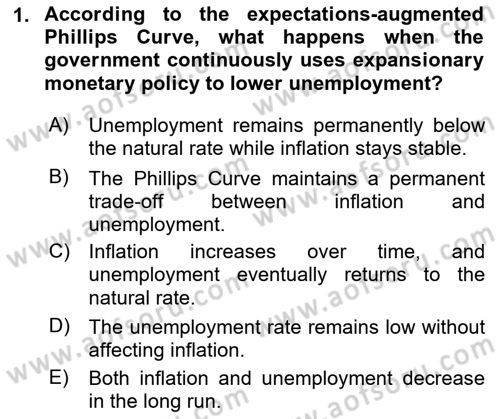 Macroeconomic Theory Dersi 2024 - 2025 Yılı (Final) Dönem Sonu Sınav Soruları 1. Soru