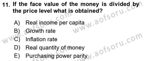 Macroeconomic Theory Dersi 2024 - 2025 Yılı (Final) Dönem Sonu Sınav Soruları 11. Soru