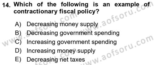 Macroeconomic Theory Dersi 2024 - 2025 Yılı (Final) Dönem Sonu Sınav Soruları 14. Soru