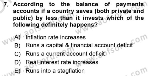 Macroeconomic Theory Dersi 2024 - 2025 Yılı Yaz Okulu Sınav Soruları 7. Soru