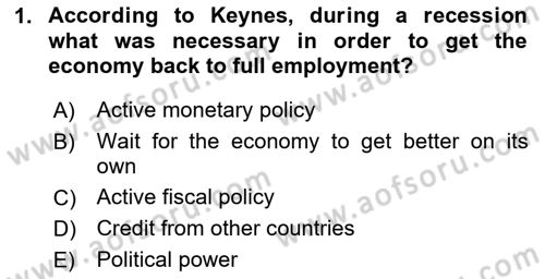 Macroeconomic Theory Dersi 2025 - 2026 Yılı (Vize) Ara Sınav Soruları 1. Soru