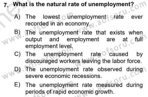 Macroeconomic Theory Dersi 2025 - 2026 Yılı (Vize) Ara Sınav Soruları 7. Soru