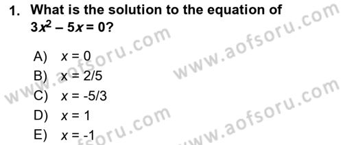 Mathematical Economics Dersi 2024 - 2025 Yılı (Vize) Ara Sınav Soruları 1. Soru