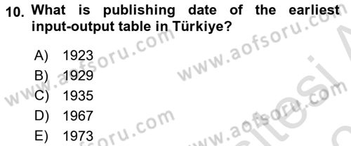 Mathematical Economics Dersi 2024 - 2025 Yılı (Vize) Ara Sınav Soruları 10. Soru
