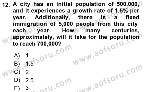 Mathematical Economics Dersi 2024 - 2025 Yılı (Vize) Ara Sınav Soruları 12. Soru