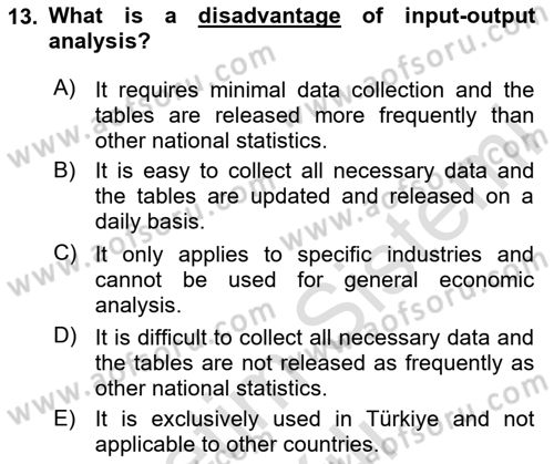 Mathematical Economics Dersi 2024 - 2025 Yılı (Vize) Ara Sınav Soruları 13. Soru