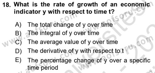 Mathematical Economics Dersi 2024 - 2025 Yılı (Vize) Ara Sınav Soruları 18. Soru