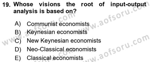 Mathematical Economics Dersi 2024 - 2025 Yılı (Vize) Ara Sınav Soruları 19. Soru
