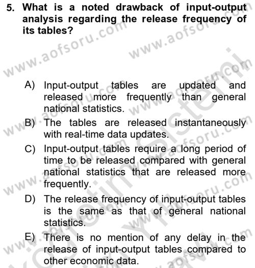 Mathematical Economics Dersi 2024 - 2025 Yılı (Vize) Ara Sınav Soruları 5. Soru