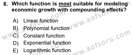 Mathematical Economics Dersi 2024 - 2025 Yılı (Vize) Ara Sınav Soruları 8. Soru