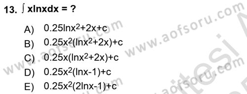 Mathematical Economics Dersi 2024 - 2025 Yılı Yaz Okulu Sınav Soruları 13. Soru
