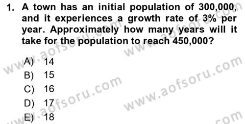 Mathematical Economics Dersi 2025 - 2026 Yılı (Vize) Ara Sınav Soruları 1. Soru