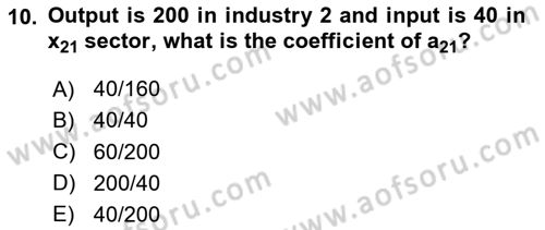 Mathematical Economics Dersi 2025 - 2026 Yılı (Vize) Ara Sınav Soruları 10. Soru