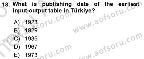 Mathematical Economics Dersi 2025 - 2026 Yılı (Vize) Ara Sınav Soruları 18. Soru
