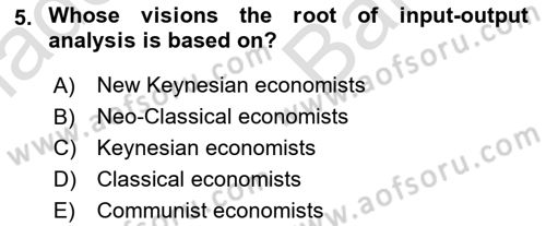 Mathematical Economics Dersi 2025 - 2026 Yılı (Vize) Ara Sınav Soruları 5. Soru