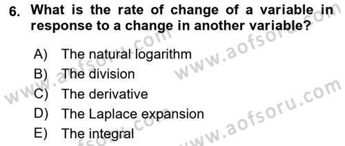 Mathematical Economics Dersi 2025 - 2026 Yılı (Vize) Ara Sınav Soruları 6. Soru
