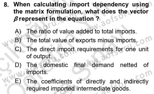 Mathematical Economics Dersi 2025 - 2026 Yılı (Vize) Ara Sınav Soruları 8. Soru