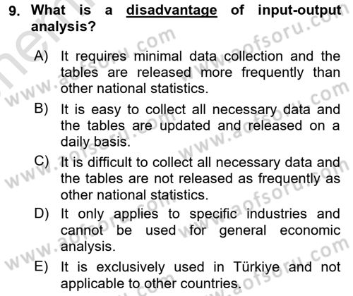 Mathematical Economics Dersi 2025 - 2026 Yılı (Vize) Ara Sınav Soruları 9. Soru