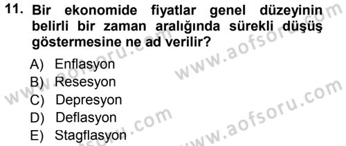 Para ve Banka Dersi 2013 - 2014 Yılı Tek Ders Sınav Soruları 11. Soru