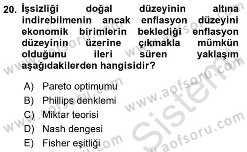 Para ve Banka Dersi 2022 - 2023 Yılı (Vize) Ara Sınavı 20. Soru