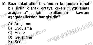 Bilgi Ekonomisi Dersi 2012 - 2013 Yılı (Vize) Ara Sınav Soruları 10. Soru