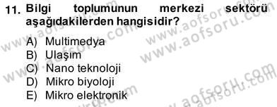 Bilgi Ekonomisi Dersi 2012 - 2013 Yılı (Vize) Ara Sınav Soruları 11. Soru