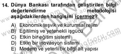Bilgi Ekonomisi Dersi 2012 - 2013 Yılı (Vize) Ara Sınav Soruları 14. Soru