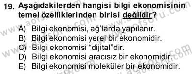 Bilgi Ekonomisi Dersi 2012 - 2013 Yılı (Vize) Ara Sınav Soruları 19. Soru