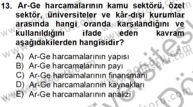 Bilgi Ekonomisi Dersi 2012 - 2013 Yılı (Final) Dönem Sonu Sınav Soruları 13. Soru