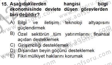 Bilgi Ekonomisi Dersi 2012 - 2013 Yılı (Final) Dönem Sonu Sınav Soruları 15. Soru