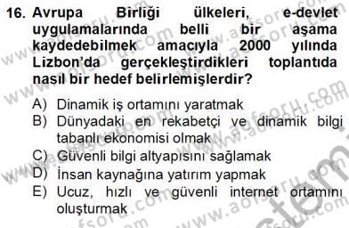 Bilgi Ekonomisi Dersi 2012 - 2013 Yılı (Final) Dönem Sonu Sınav Soruları 16. Soru