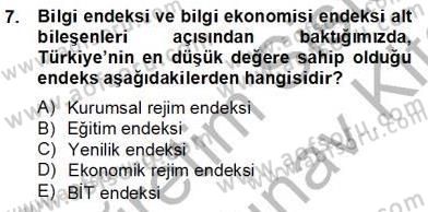 Bilgi Ekonomisi Dersi 2012 - 2013 Yılı (Final) Dönem Sonu Sınav Soruları 7. Soru