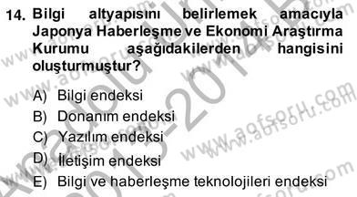 Bilgi Ekonomisi Dersi 2013 - 2014 Yılı (Vize) Ara Sınav Soruları 14. Soru