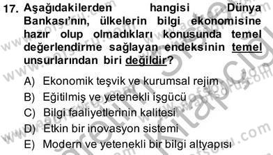 Bilgi Ekonomisi Dersi 2013 - 2014 Yılı (Vize) Ara Sınav Soruları 17. Soru