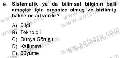 Bilgi Ekonomisi Dersi 2013 - 2014 Yılı (Vize) Ara Sınav Soruları 9. Soru