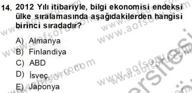 Bilgi Ekonomisi Dersi 2013 - 2014 Yılı (Final) Dönem Sonu Sınav Soruları 14. Soru